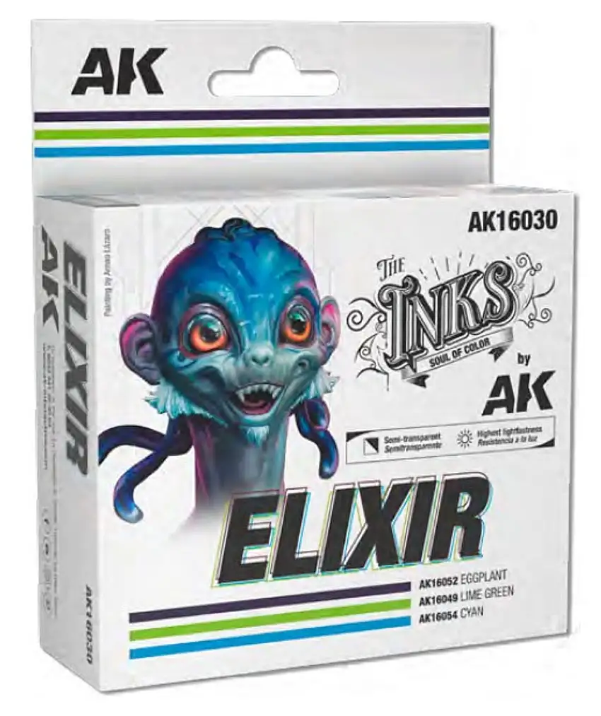 Inks: Elixir Acrylic Set (3 Colors) 30ml Bottles AK Interactive