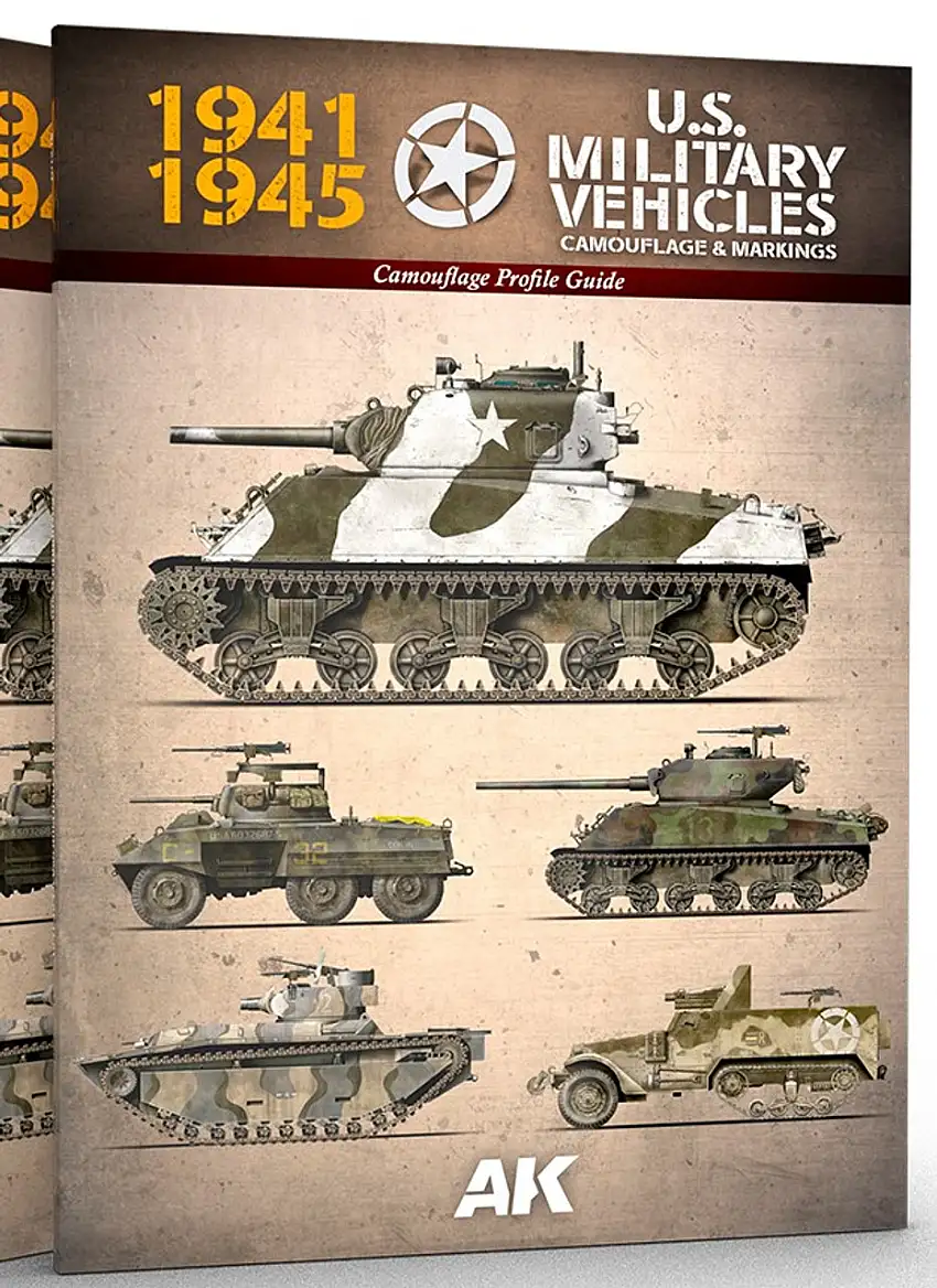 1941-1945 US Military Vehicles Camouflage & Markings Profile Guide Book AK Interactive