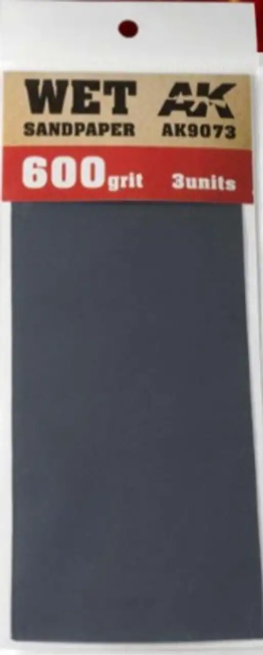 Wet Sandpaper Sheets 600 Grit (3) AK Interactive