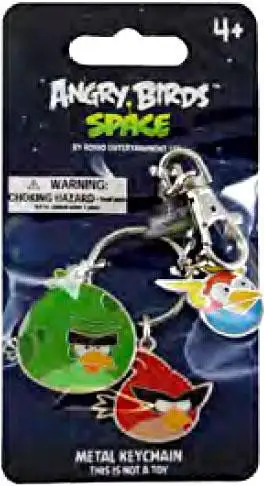 Angry Birds Space Monster Bird, Super Red Bird & Lightning Bird Metal Keychains