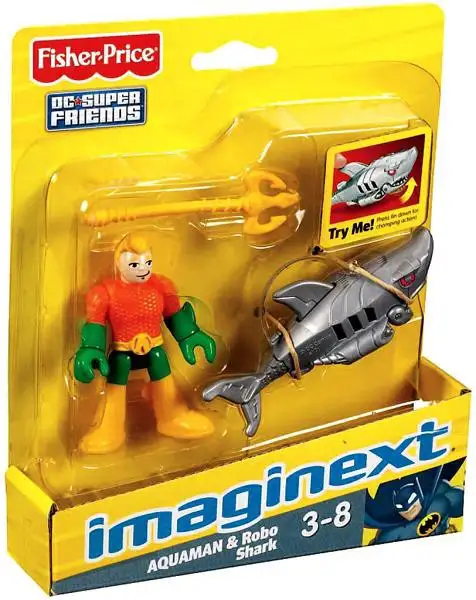 Fisher Price DC Super Friends Imaginext Aquaman & Robo Shark 3-Inch Mini Figure