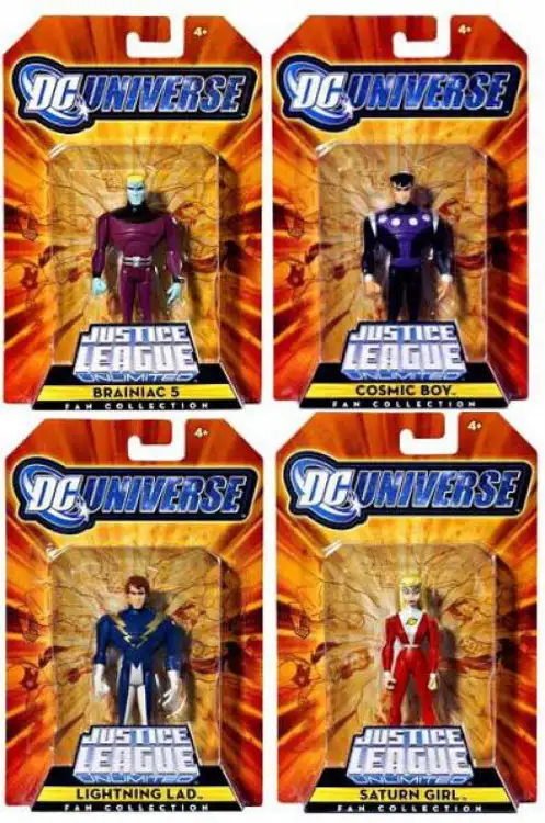 DC Justice League Unlimited Legion of Super Heroes Set of 4 Exclusive Action Figures