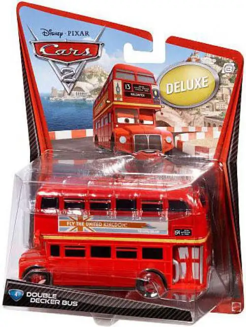 Disney / Pixar Cars Cars 2 Deluxe Oversized Double Decker Bus Diecast Car #4