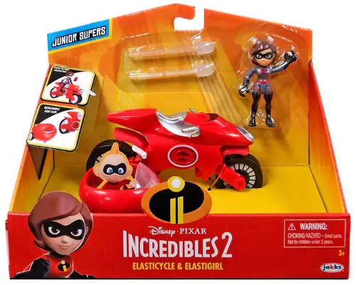 Disney / Pixar Incredibles 2 Junior Supers Elasticycle & Elastigirl 3-Inch Vehicle
