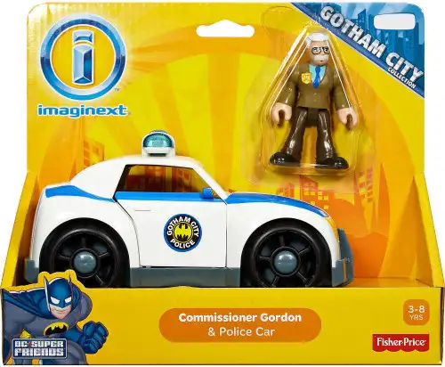 Fisher Price DC Super Friends Imaginext Gotham City Commissioner Gordon & Police Car Exclusive 3-Inch Figure Set