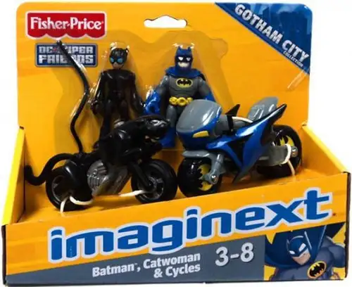 Fisher Price DC Super Friends Imaginext Gotham City Batman, Catwoman & Cycles Exclusive 3-Inch Figure Set [RANDOM Package!]