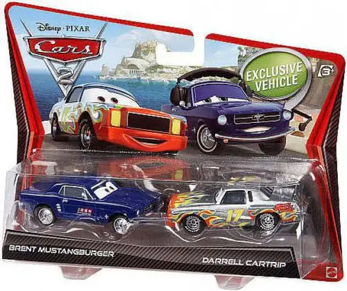Disney / Pixar Cars Cars 2 Brent Mustangburger & Darrel Cartrip Diecast Car 2-Pack
