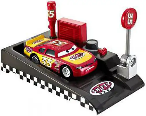 Disney / Pixar Cars Pit Row Race-Off Shifty Drug No. 35 Diecast Car [Includes Launcher]