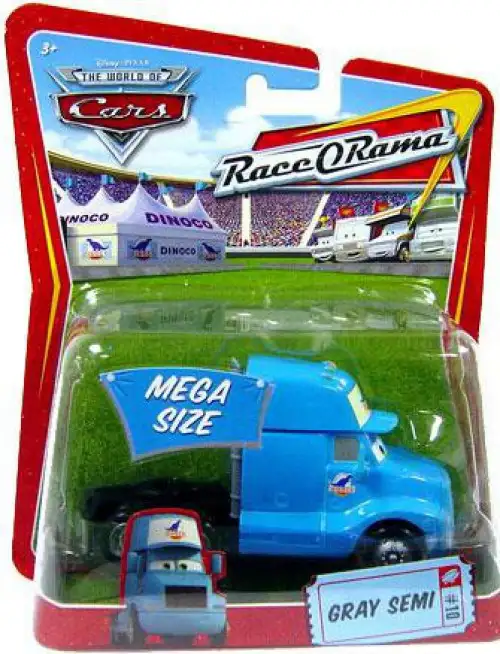 Disney / Pixar Cars The World of Cars Race-O-Rama Gray Semi Diecast Car #10