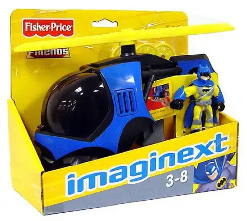 Fisher Price DC Super Friends Imaginext Batcopter 3-Inch Figure Set [Yellow Suit Batman]