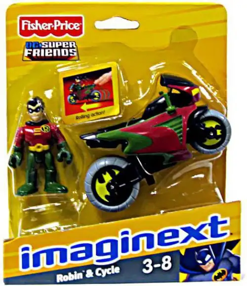 Fisher Price DC Super Friends Imaginext Robin & Cycle 3-Inch Figure Set