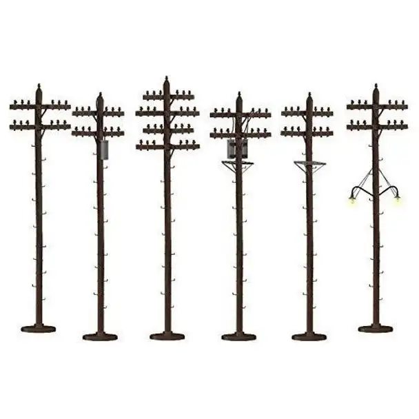 ASST TELEPHONE POLES 6PK