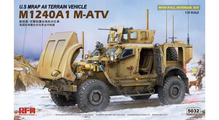 Rye Field Models 5032 1/35 US M1240A1 M-ATV MRAP All-Terrain Vehicle w/Full Inte