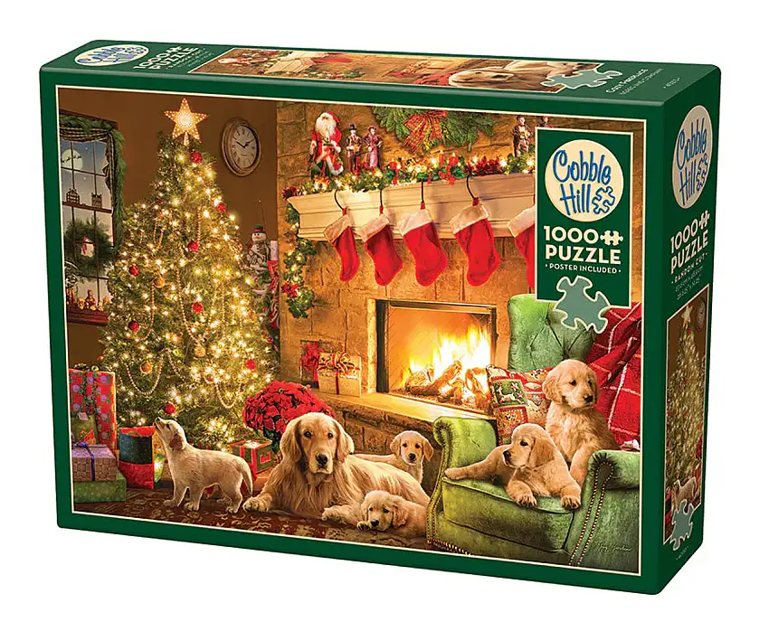Cozy Fireplace (Christmas Living Room Scene/Dogs) Puzzle (1000pc) Cobble Hill Puzzles