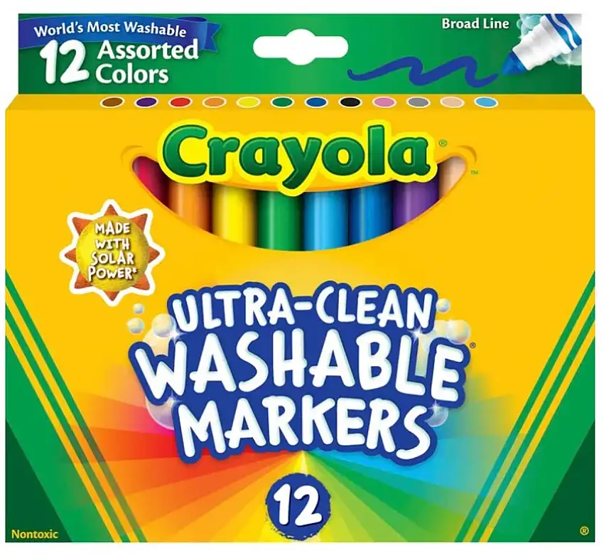 Ultra-Clean Washable Broad Line Classic Color Markers (12) Crayola