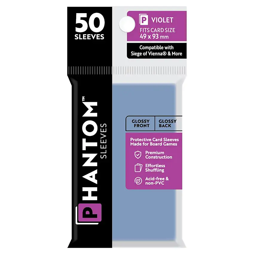 Phantom Sleeves: Violet Size 49 x 93mm - Glossy/Glossy (50) (Last Chance)