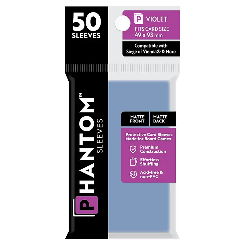Phantom Sleeves: Violet Size 49 x 93mm - Matte/Matte (50)