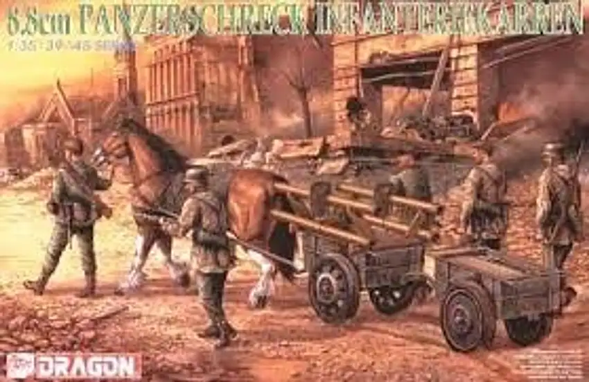8.8cm Panzerschreck Infanteriekarren (5 Figures, Horse & 2 Carts) 1/35 Dragon