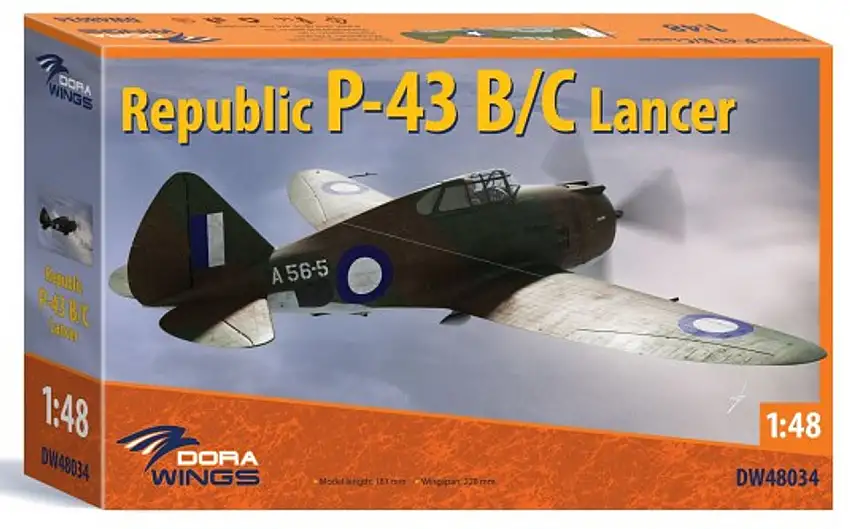 Republic P-43B/C Lancer Recon Version Fighter 1/48 Dora Wings ( DWN48034)
