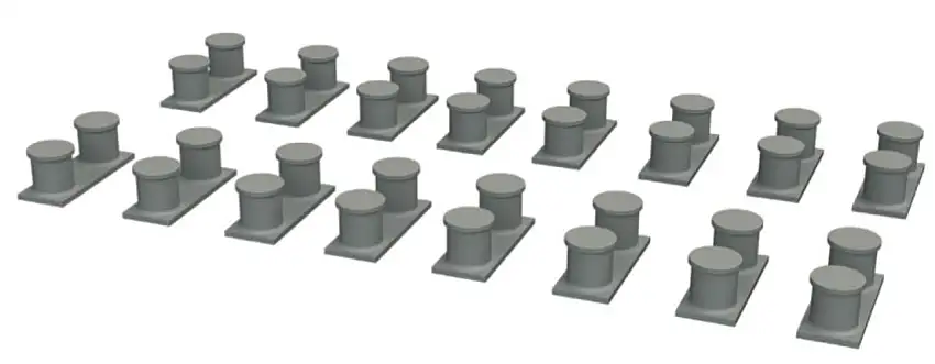 WWII USN Battleship Bollards (Resin) 1/350 Eduard