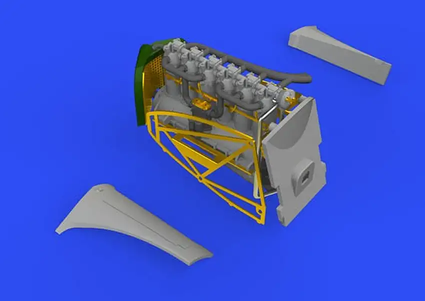 Fokker D VII (OAW) Engine/Mercedes D III for EDU (Photo-Etch & Resin) 1/72 Eduard