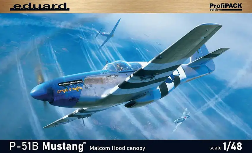 WWII P-51B Mustang US Fighter w/Malcolm Hood Canopy (Profi-Pack Plastic Kit) 1/48 Eduard