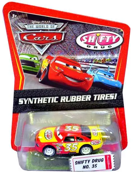 Disney / Pixar Cars The World of Cars Synthetic Rubber Tires Shifty Drug No. 35 Exclusive Diecast Car