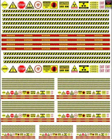 TSDS 126 Generic Diorama Decal Set: Various Warning Signs