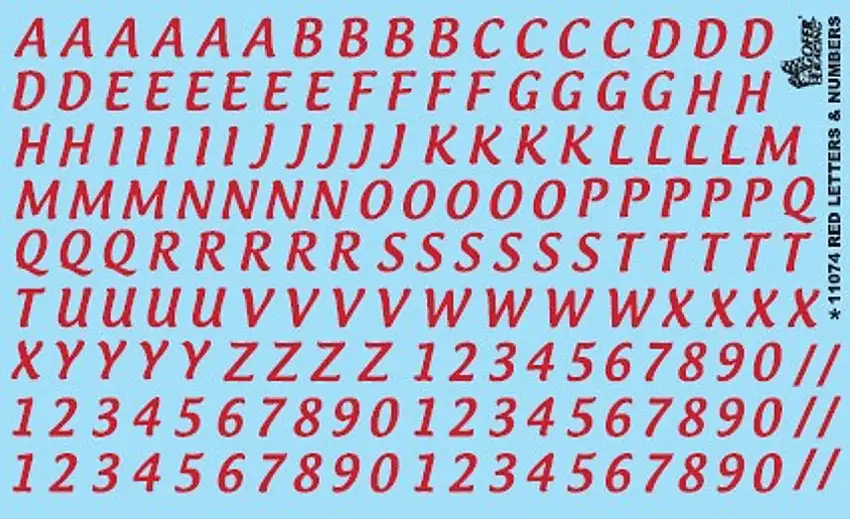 5/8" Red Letter & Numbers Gofer Racing Decals