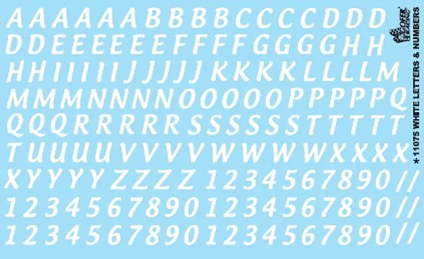 5/8" White Letter & Numbers Gofer Racing Decals