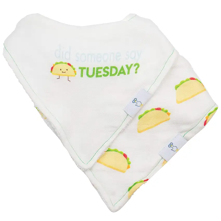 Taco Tuesday And Taco 2 Pack Muslin & Terry Cloth Bib Set
