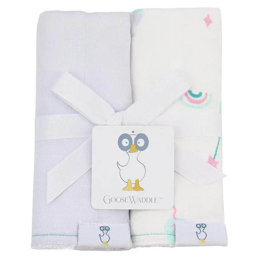 Castles And Lavender 2 Pk Muslin & Terry Cloth Burp Cloth