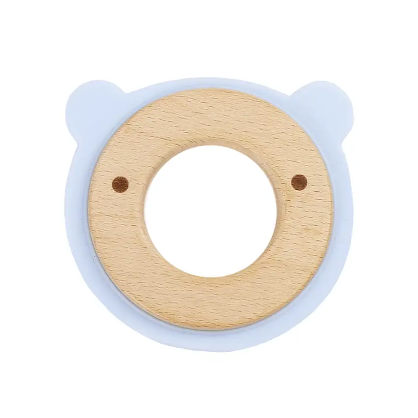 Blue Bear Animal Teether Wooden + Silicone