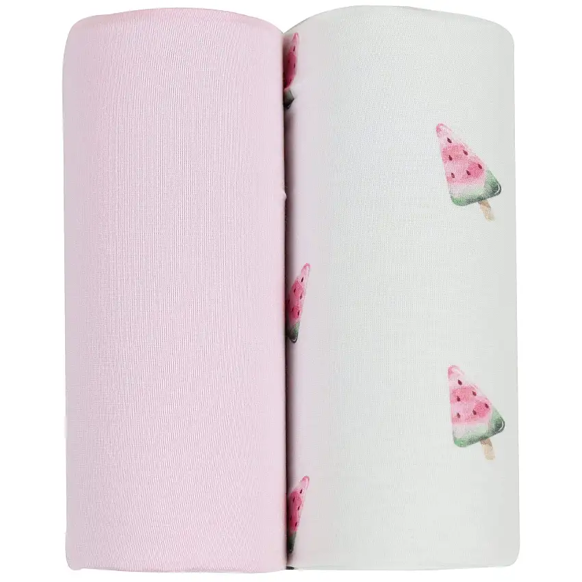 Watermelon Popsicle And Pink 2 Pk Swaddle Blanket