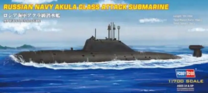 Russian Navy Akula Class Attack Submarine 1/700 Hobby Boss