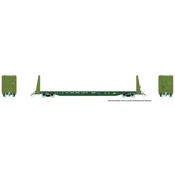HO BCIT FLATCAR GREEN 6PK
