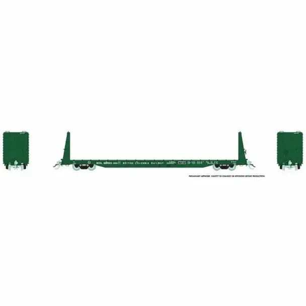 HO BCR FLATCAR GREEN 6PK