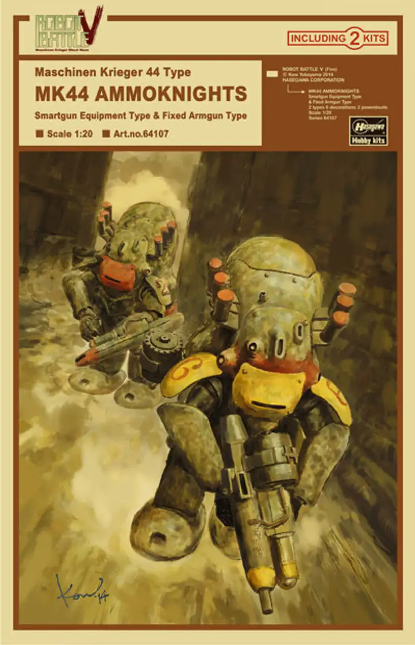 Robot Battle V Maschinen Krieger Type Mk44 Ammoknights Smartgun Equipment Type & Fixed Armgun Type (2 Kits) (Ltd Edition) 1/20 Hasegawa