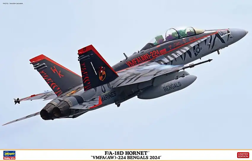 F/A-18D Hornet VMFA(AW)-224 Bengals 2024 Fighter 1/48 Hasegawa