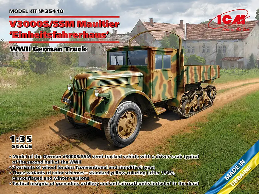 V3000S/SSM Maultier Einheitsfahrerhaus WWII German Halftrack 1/35 ICM Models