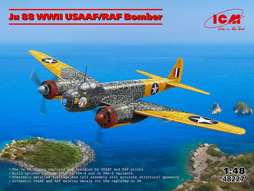 WWII USAAF/RAF Ju 88A-4/5 Bomber 1/48 ICM Models