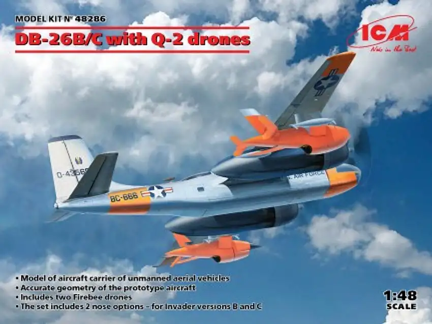 USAF DB-26B/C Aircraft w/Q-2 Drones 1/48 ICM Models