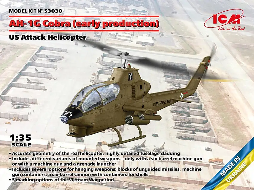AH-1G Cobra Early Production US Army Attack Helicopter 1/35 ICM Models