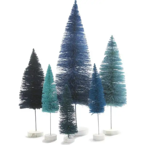 Set Of 6 Rainbow Tree Set, Blue