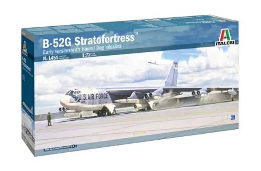 B-52G Stratofortress Early Version USAF Bomber w/Hound Dog Missiles 1/72 Italeri