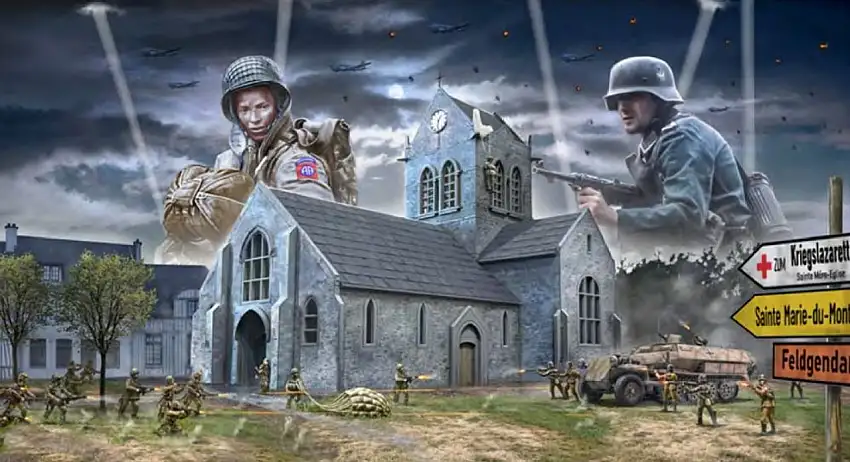 Battle of Normandy Saint-Mere-Eglise June 6, 1944 Diorama Set 1/72 Italeri