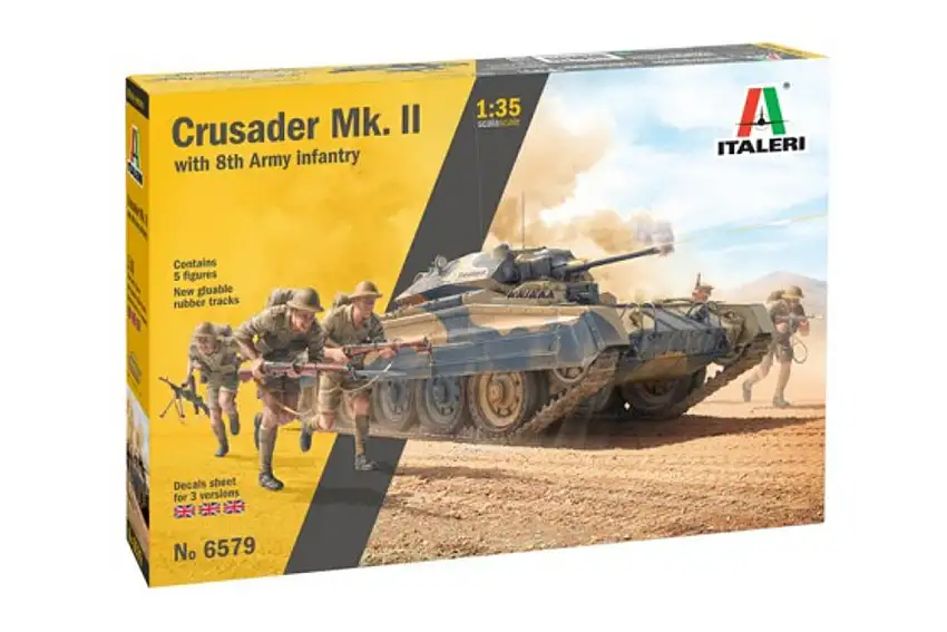 Crusader Mk II Tank w/5 8th Army Infantry 1/35 Italeri