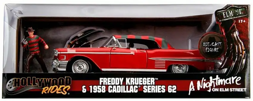 Nightmare On Elm Street 1958 Cadillac Series 62 w/Freddy Krueger Figure 1/24 Jada
