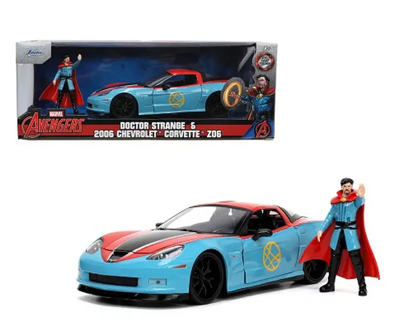 Avengers 2006 Chevrolet Corvette Z06 Car w/Dr. Strange Figure 1/24 Jada
