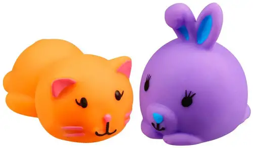 JigglyDoos Orange Cat & Purple Rabbit Squeeze Toy 2-Pack